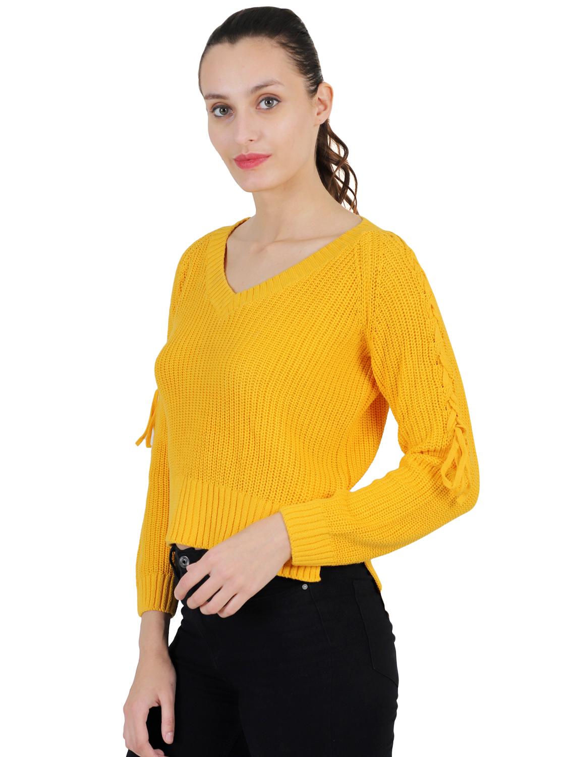v-neck solid pullover - 16738469 - Zoom Image - 2