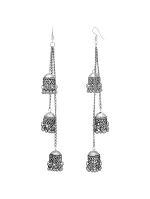 silver brass chandellier earring - 16738774 - Standard Image - 2