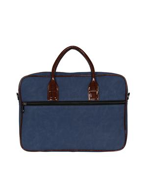 blue leatherette (pu) laptop bag - 16739351 - Standard Image - 2