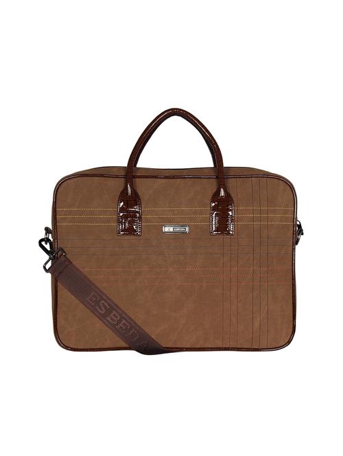 beige leatherette (pu) laptop bag - 16739352 - Standard Image - 1