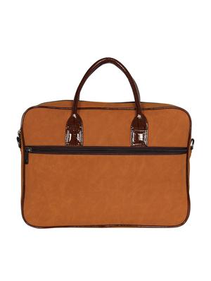 tan leatherette (pu) laptop bag - 16739353 - Standard Image - 2