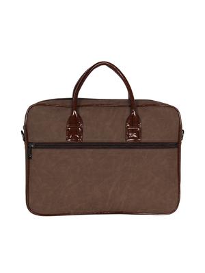 brown leatherette (pu) laptop bag - 16739354 - Standard Image - 2