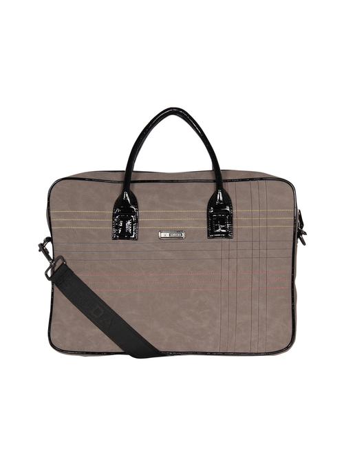 grey leatherette (pu) laptop bag - 16739355 - Standard Image - 1
