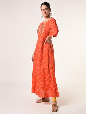 bandhani print anarkali kurta - 16739394 - Standard Image - 2