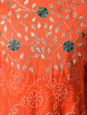 bandhani print anarkali kurta - 16739394 - Standard Image - 5