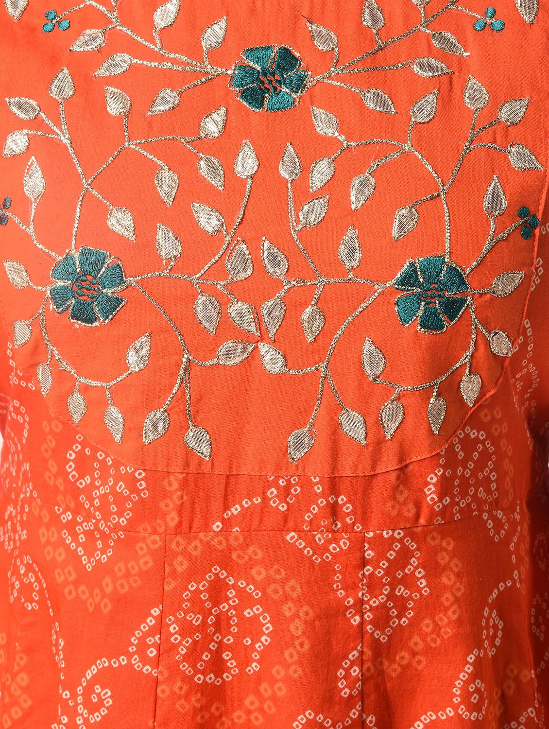 bandhani print anarkali kurta - 16739394 - Zoom Image - 5