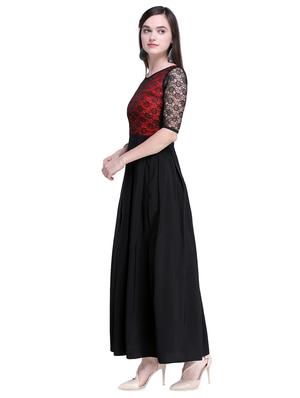 round neck floral lace maxi dress - 16739439 - Standard Image - 2