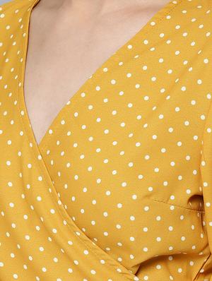 tie knot polka dots wrap top - 16740450 - Standard Image - 5