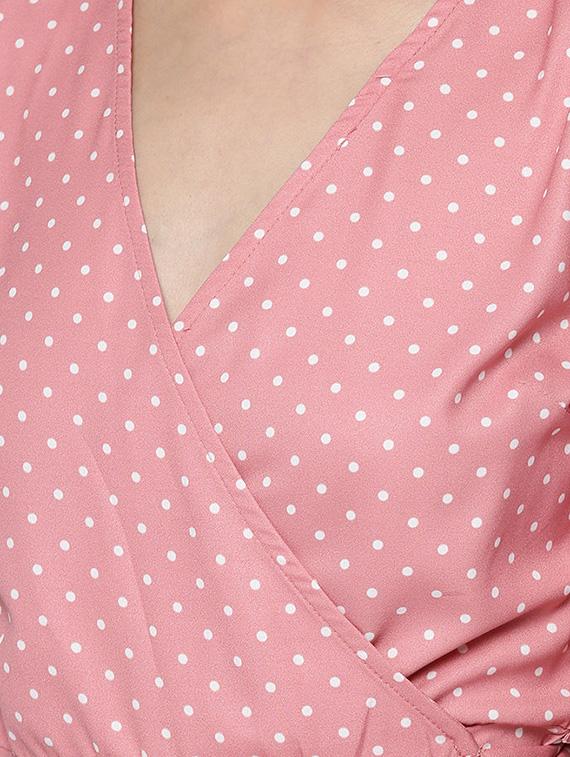 tie knot polka dots wrap top - 16740452 - Zoom Image - 5