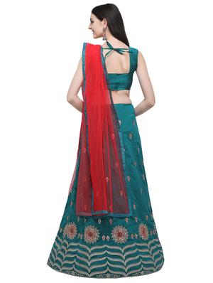 embroidered a-line lehenga - 16740799 - Standard Image - 2
