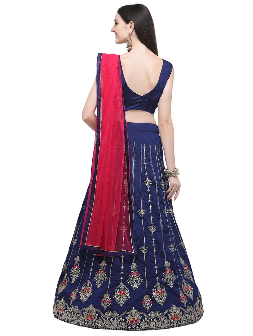 embroidered a-line lehenga - 16740803 - Zoom Image - 2