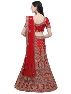 embroidered a-line lehenga - 16740808 - Standard Image - 2