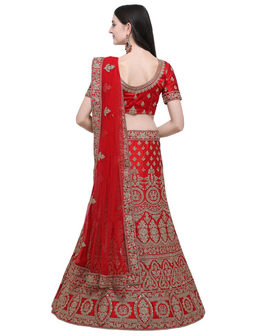 embroidered a-line lehenga - 16740808 - Zoom Image - 2