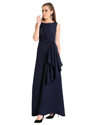 boat neck drape detail maxi dress - 16740866 - Standard Image - 2