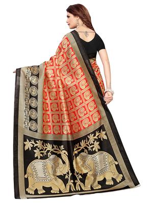 conversational printed saree with blouse - 16741805 - Standard Image - 2