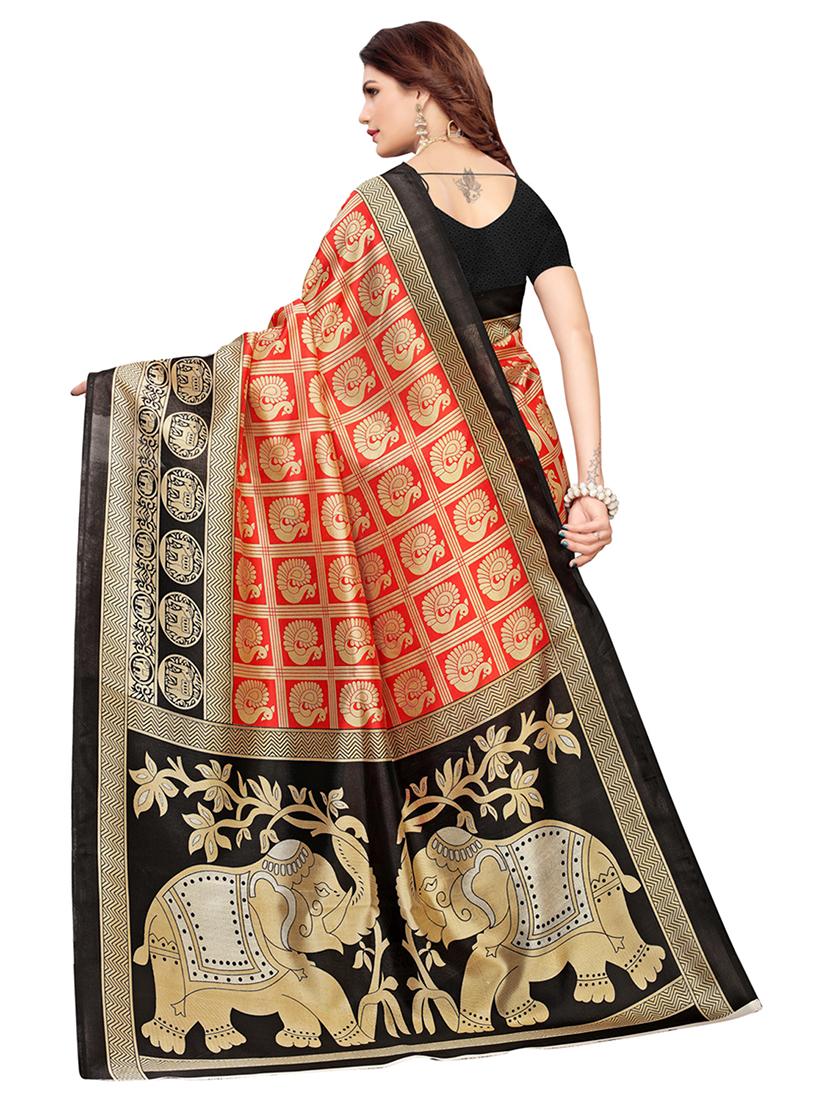 conversational printed saree with blouse - 16741805 - Zoom Image - 2