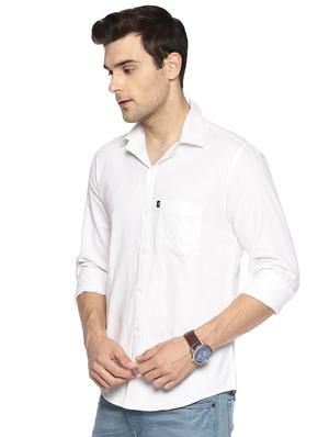 white solid casual shirt - 16743342 - Standard Image - 2