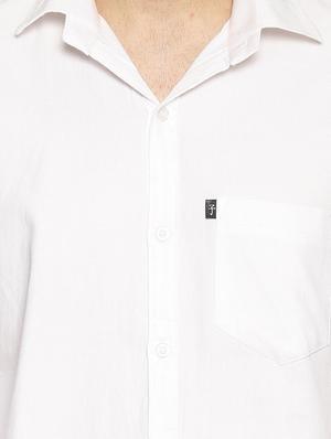 white solid casual shirt - 16743342 - Standard Image - 5