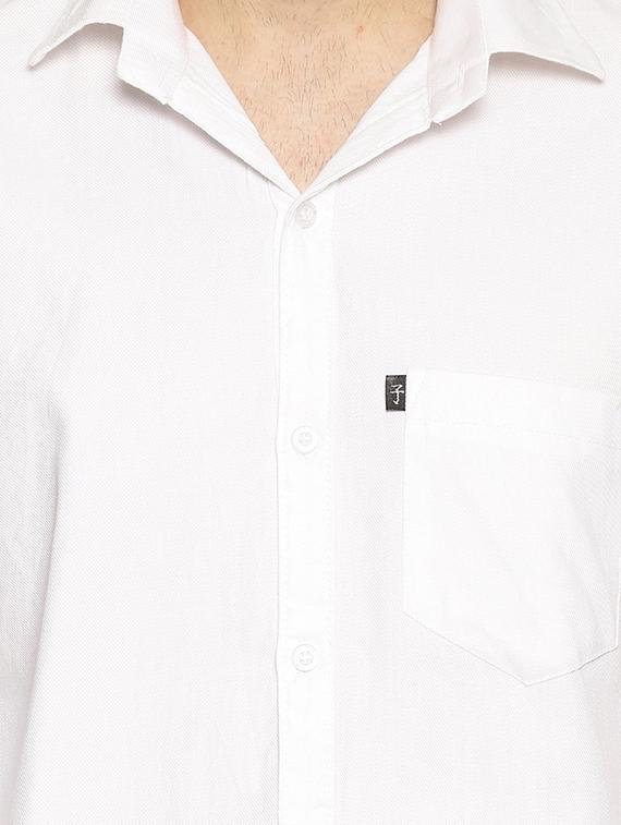white solid casual shirt - 16743342 - Zoom Image - 5