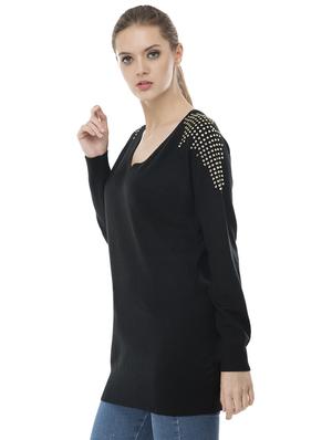 v-neck embellished pullover - 16743472 - Standard Image - 2