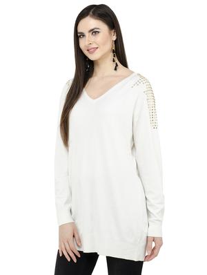 v-neck embellished pullover - 16743473 - Standard Image - 2