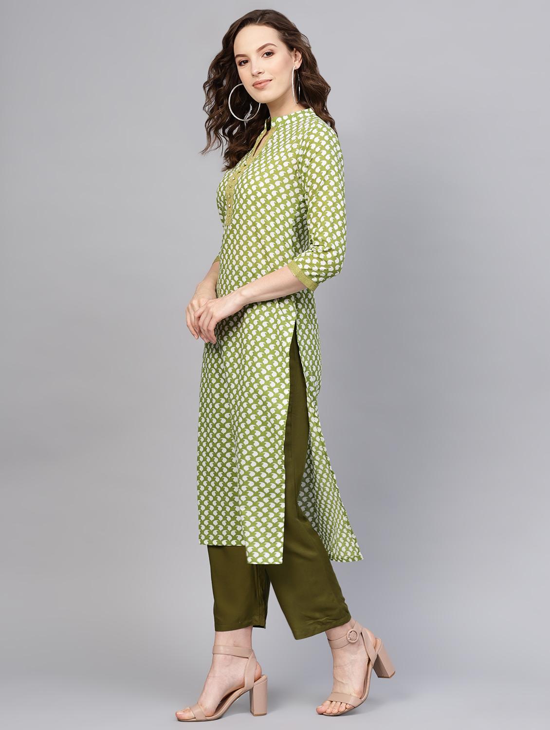 paisley straight kurta - 16743897 - Zoom Image - 2