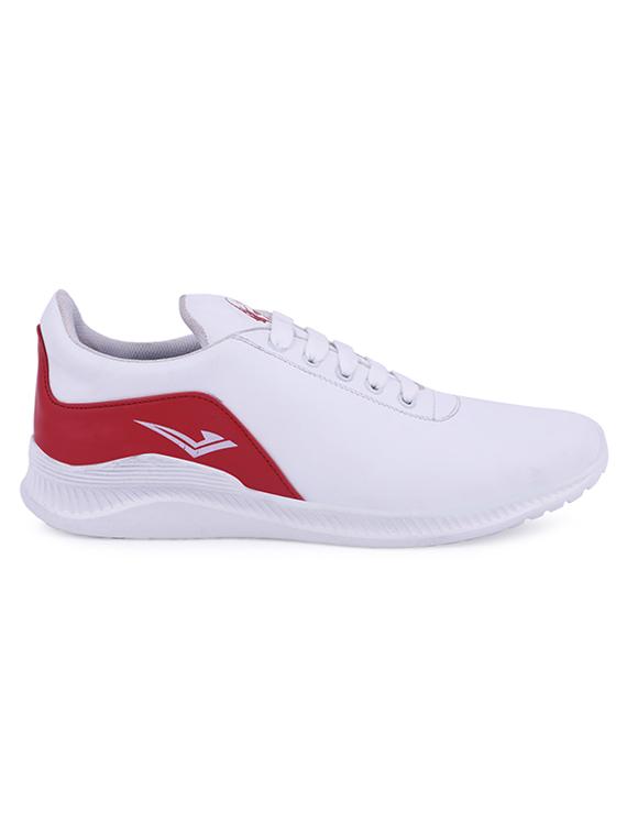 white leatherette lace up sport shoes - 16744231 - Zoom Image - 2