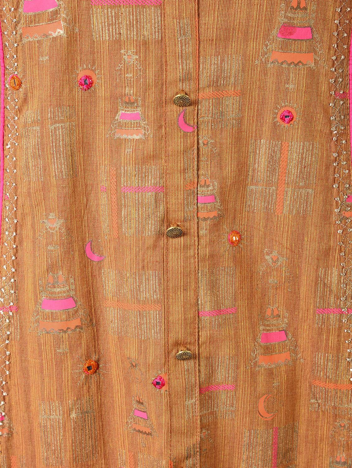 foil print kurta palazzo set - 16744782 - Zoom Image - 5