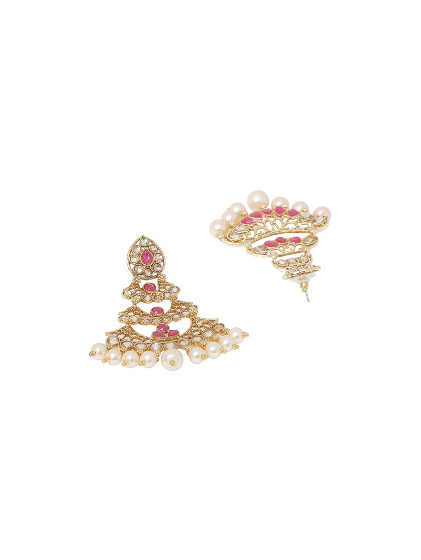 gold metal chandellier earring - 16744872 - Zoom Image - 2