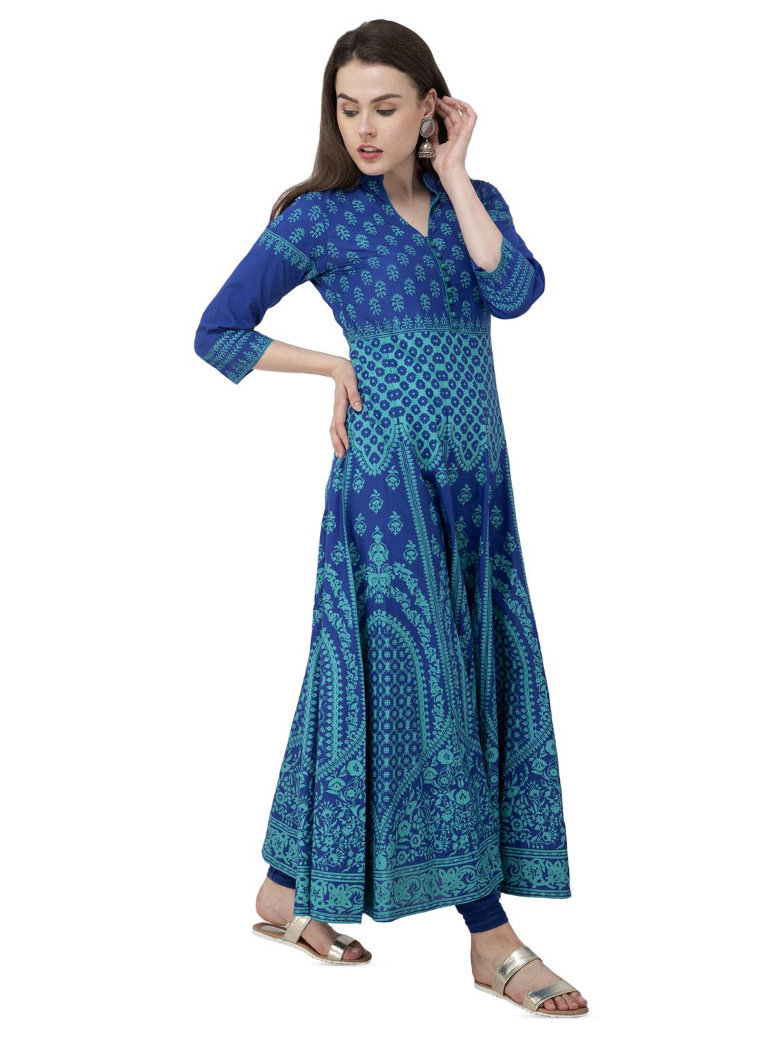 printed anarkali kurta - 16744999 - Zoom Image - 2