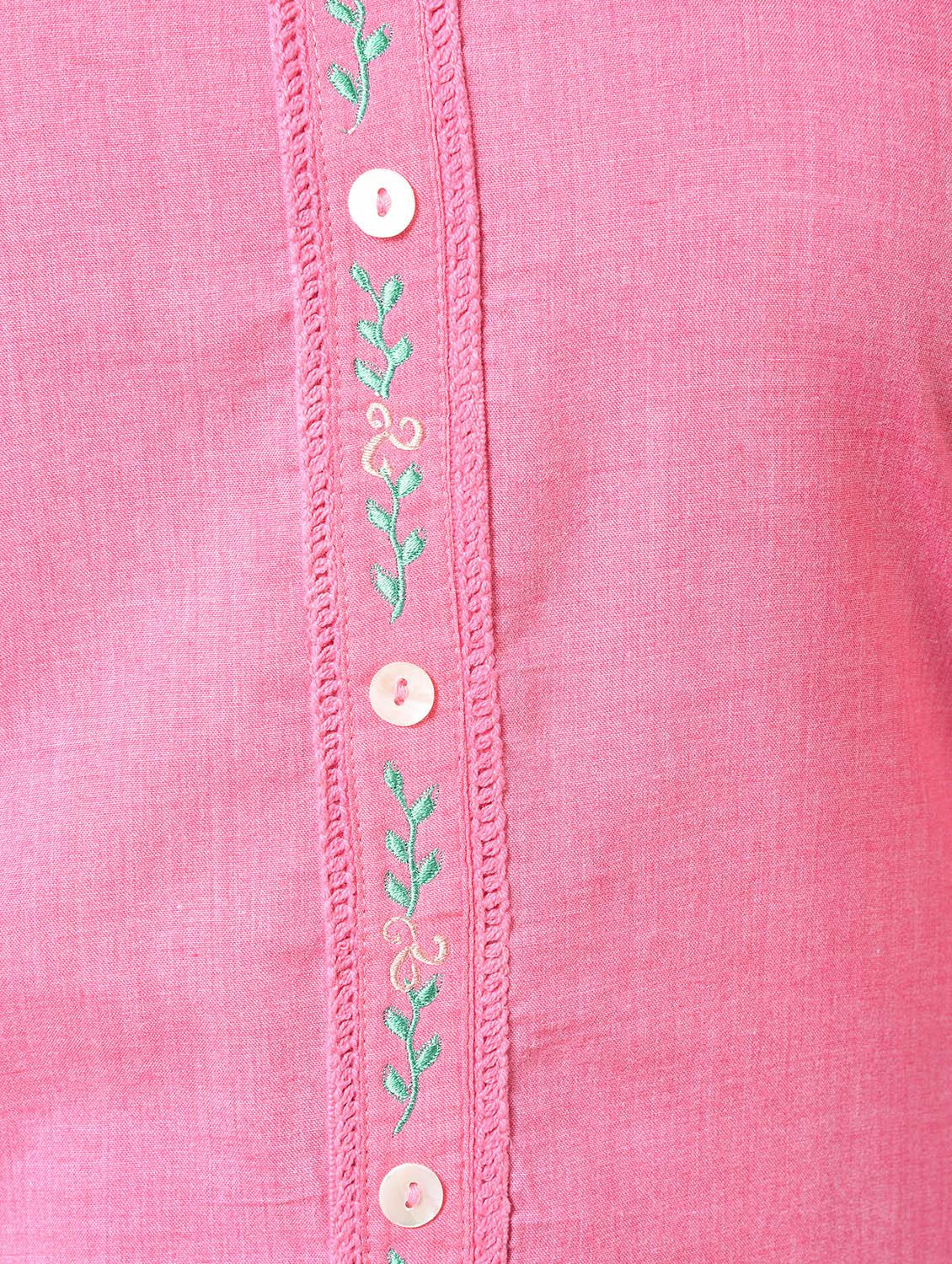 embroidered solid straight kurta - 16745603 - Zoom Image - 5