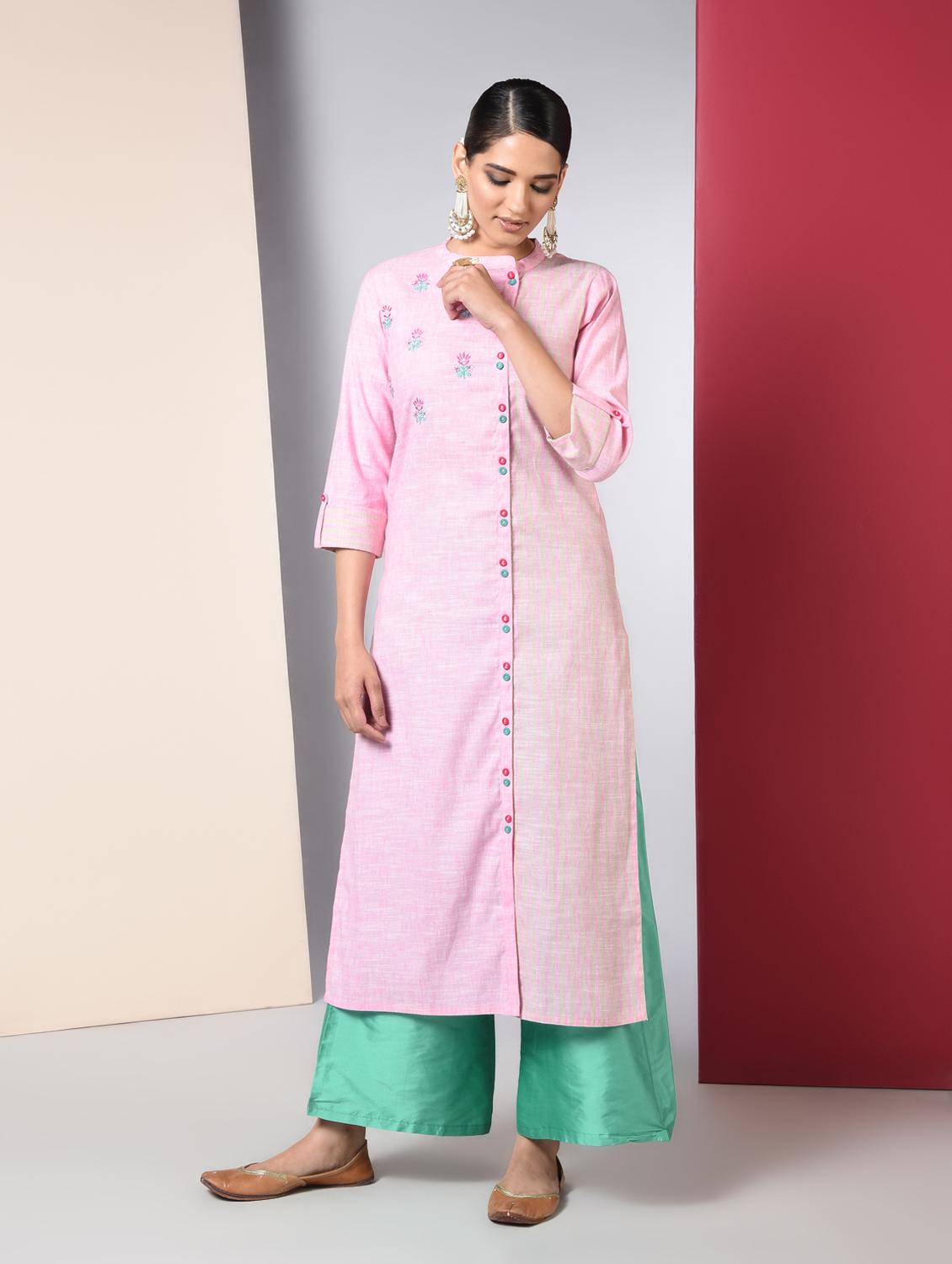 embroidered straight kurta - 16745607 - Zoom Image - 2