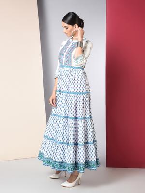 printed tiered kurta - 16745677 - Standard Image - 2