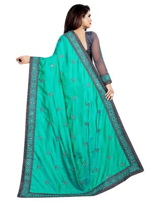 embroidered half and half saree with blouse - 16745721 - Standard Image - 2