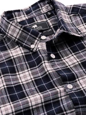 navy blue checkered casual shirt - 16745899 - Standard Image - 5