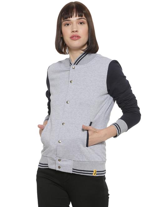 contrast ribbed color block jacket - 16746422 - Standard Image - 1