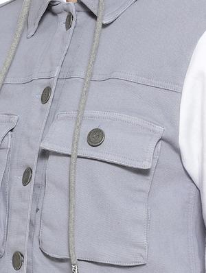 hooded neck color block jacket - 16746425 - Standard Image - 5