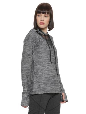 hooded neck melange sweatshirt - 16746431 - Standard Image - 2