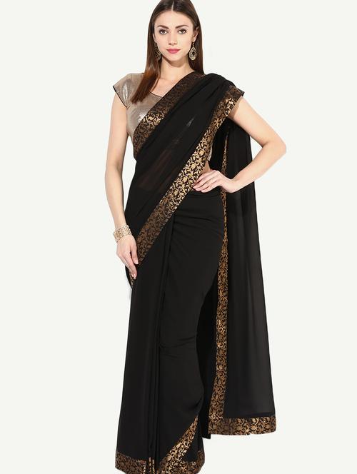 bordered plain saree - 16746480 - Standard Image - 1