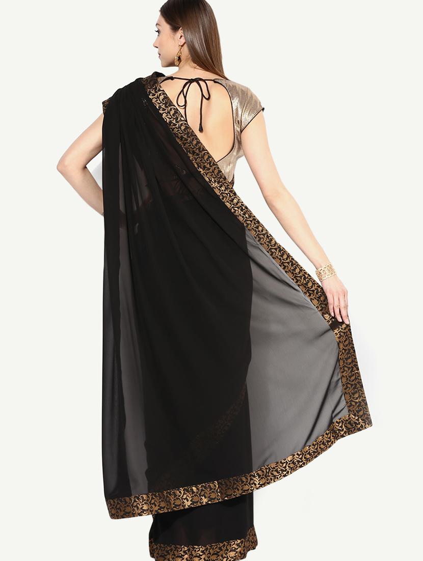 bordered plain saree - 16746480 - Zoom Image - 2