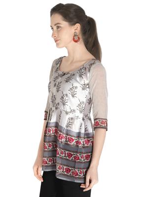 round neck floral tunic - 16746913 - Standard Image - 2