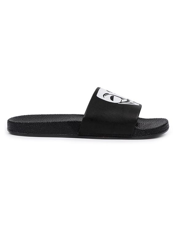 black leatherette slip on flip flops - 16749489 - Zoom Image - 2