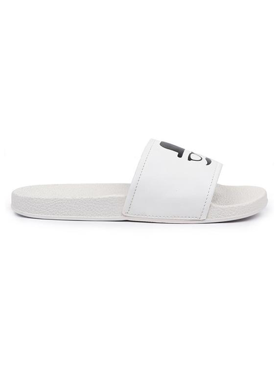 white leatherette slip on flip flops - 16749494 - Zoom Image - 2