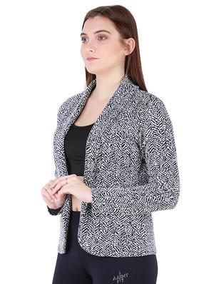 monochrome chevron blazer - 16750290 - Standard Image - 2
