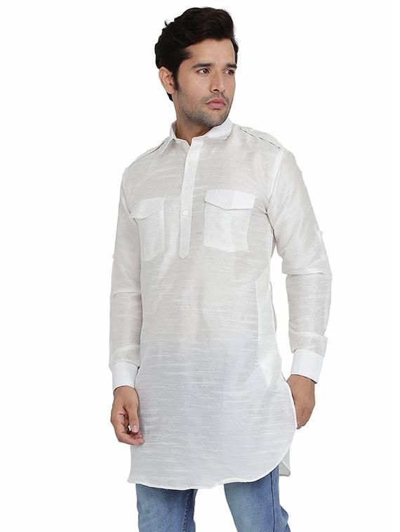 white solid short kurta - 16750432 - Zoom Image - 2