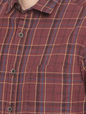 brown checkered casual shirt - 16750538 - Standard Image - 5