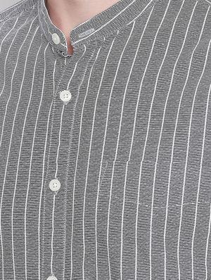 grey striped casual shirt - 16750542 - Standard Image - 5