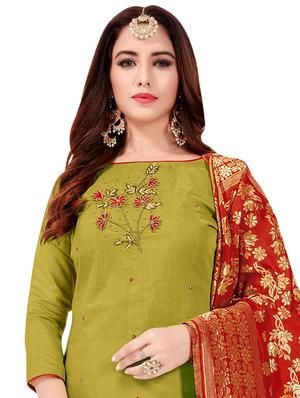 embroidered unstitched suit - 16750560 - Standard Image - 2