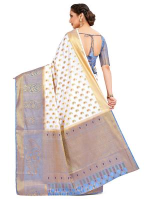 self design kanjivaram saree with blouse - 16750700 - Standard Image - 2