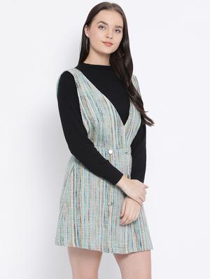 v-neck button up a-line dress - 16750798 - Standard Image - 2